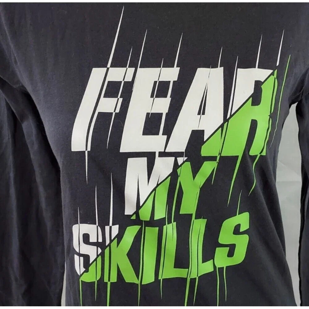 The Childrens Place T Shirt Top Youth Boy Large 10-12 FEAR MY SKILLS Graphic New
